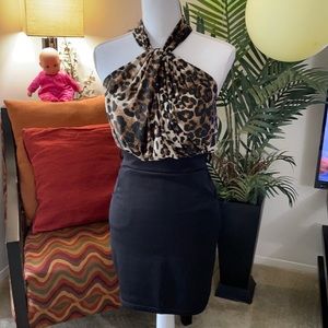 Beautiful black and tiger women dress size M